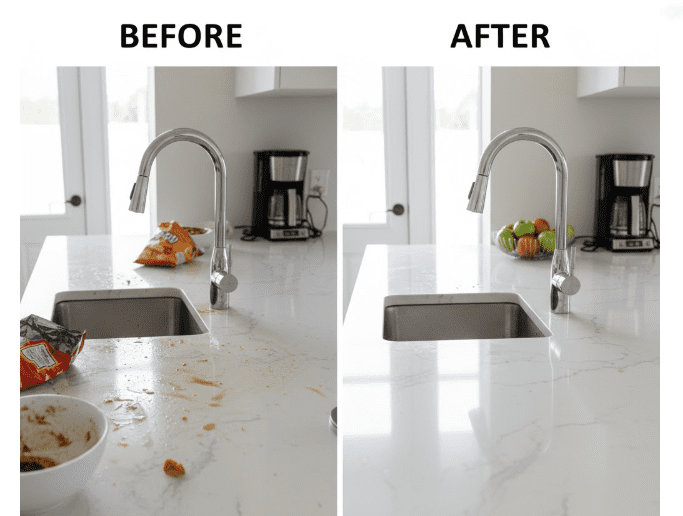 before after deep cleaning image in Cleveland. Ohio
